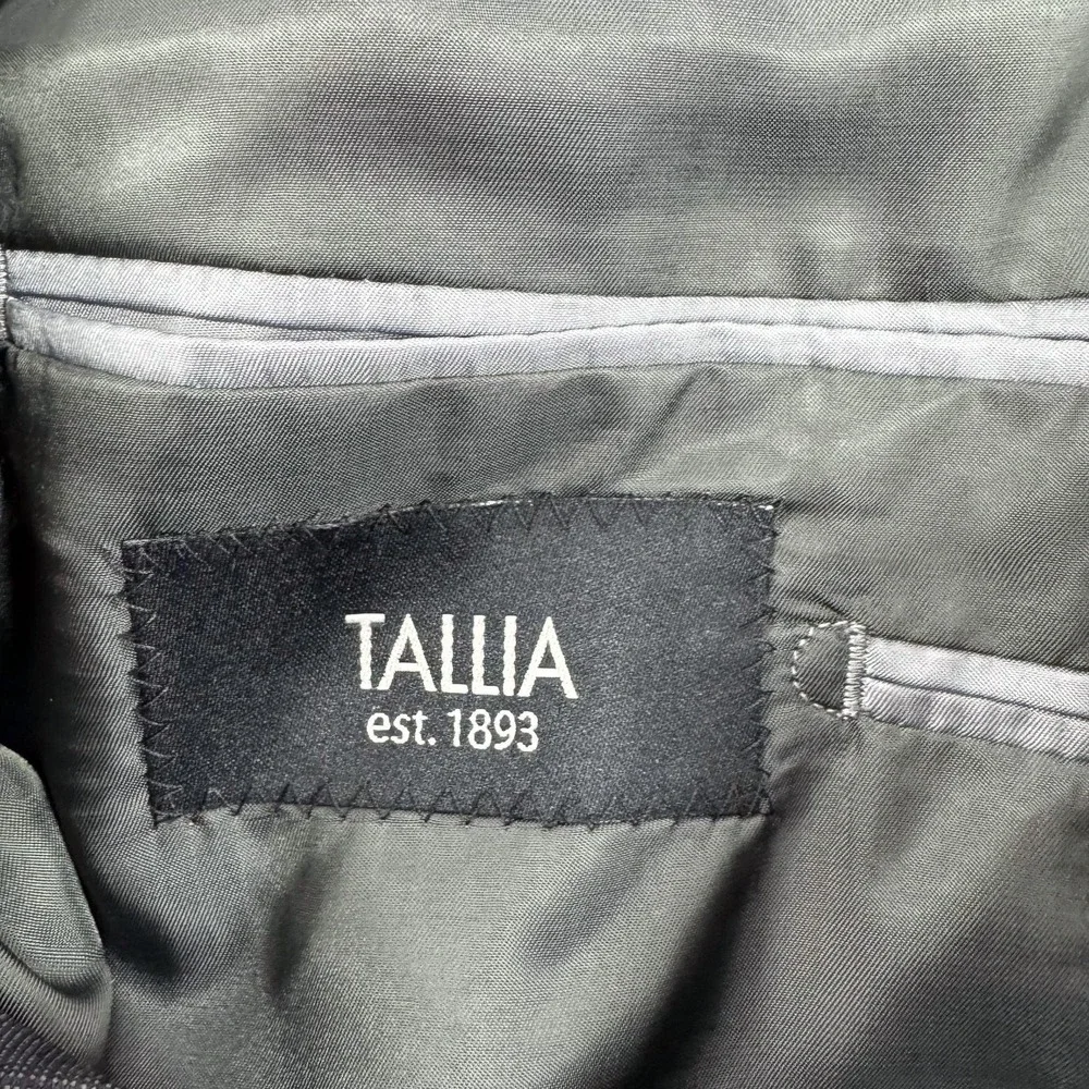 Tallia Suit Mens 40 Regular Gray Check Wool Slim Fit Pants 34x36 New $700
